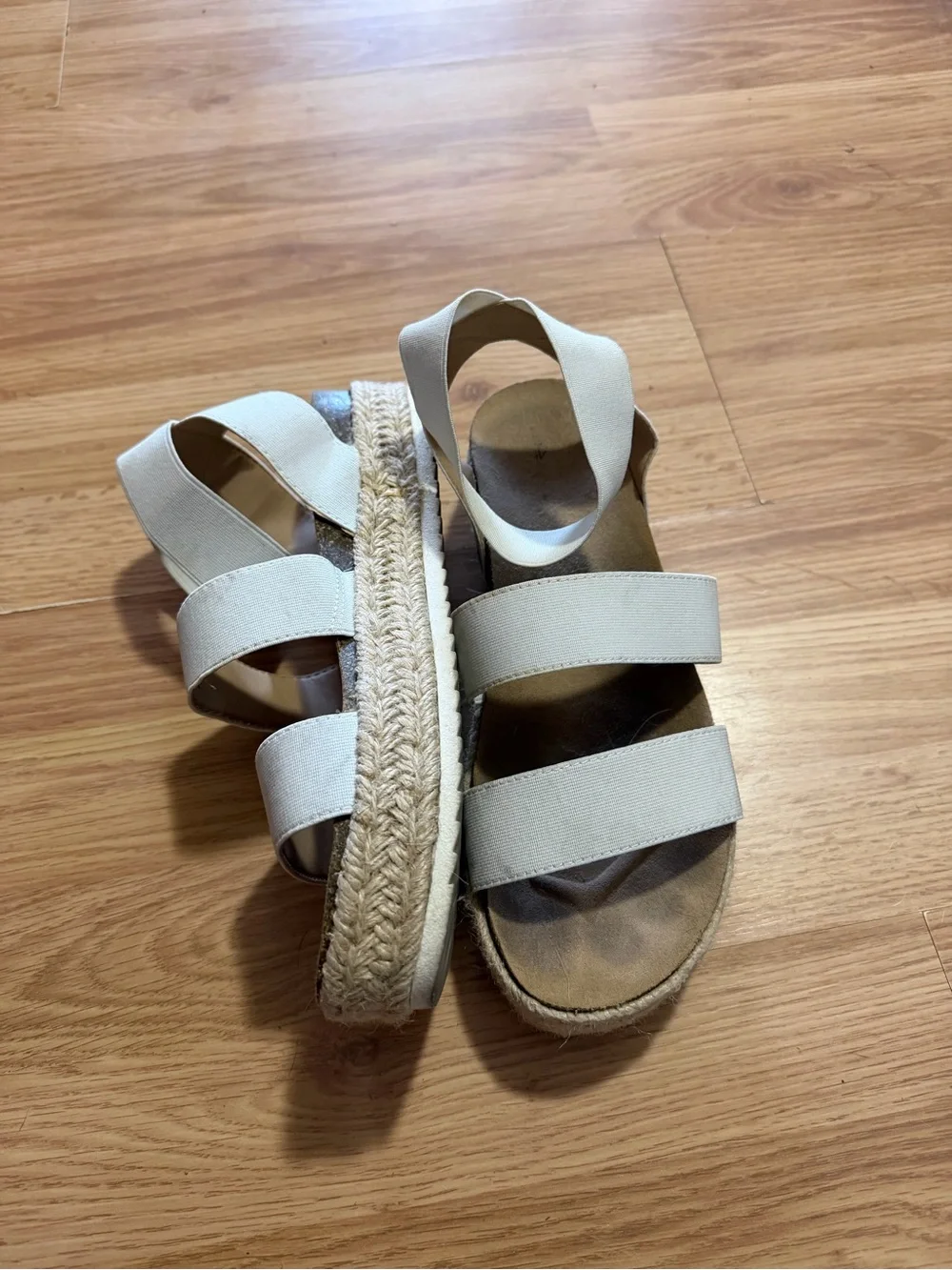 Time and Tru white Espadrille Wedge Sandals